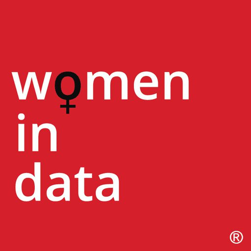 Woman in data logo registered